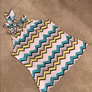 Cynthia Rowley High Neck Tie Back Sleeveless Top